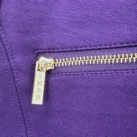 IMAN Global Chic Power Ponte Ankle Pant w/ Illusion Seaming Purple Womens Size 4 - Picture 6 of 11